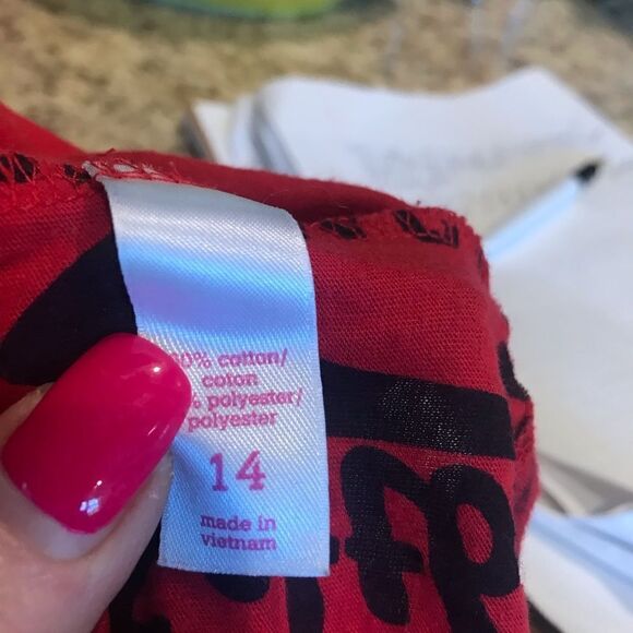 Justice Red Crop Top Softball Size 14 - Picture 11 of 11